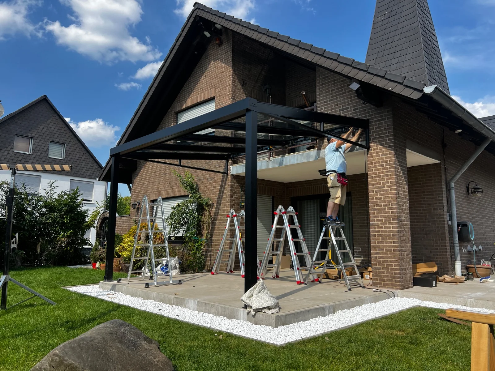 Terrassenüberdachung mit Verglasung – Verglasung