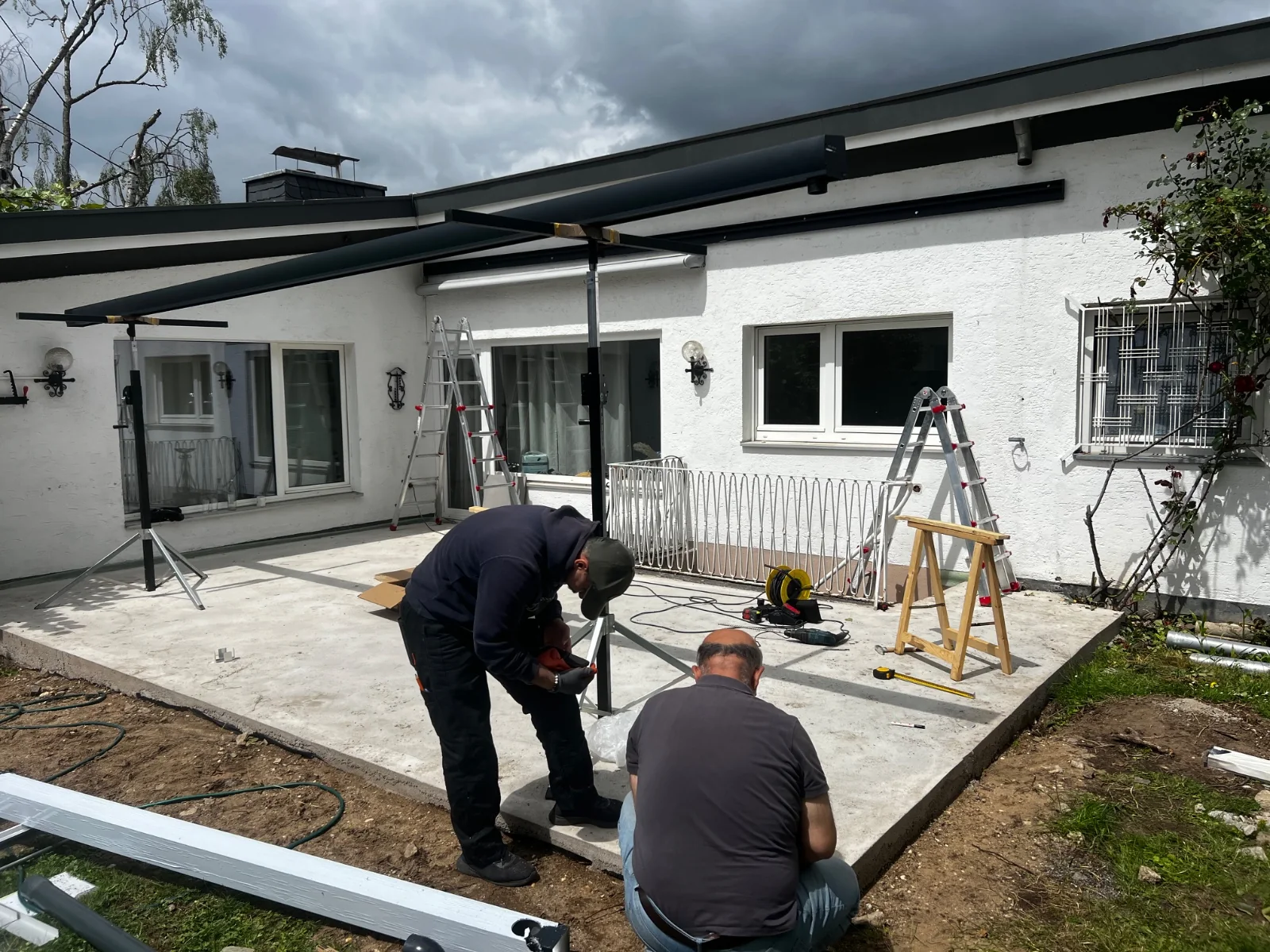 Glas-Terrassenüberdachung – Montage