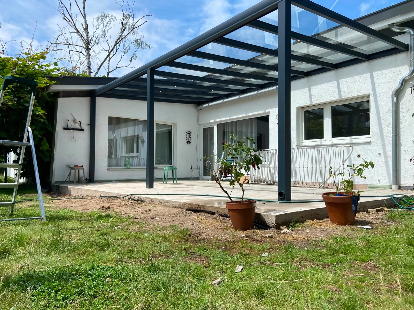 Glas-Terrassenüberdachung – Gesamtansicht
